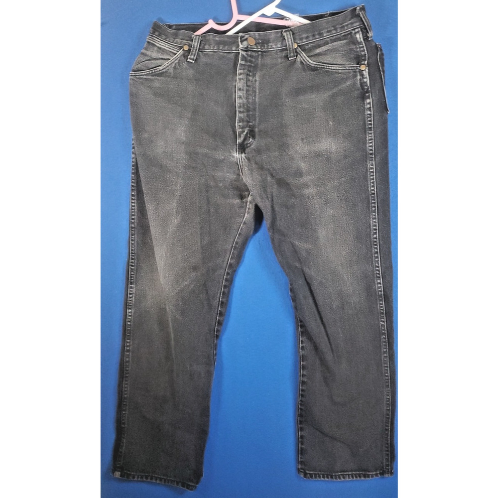 VTG Wrangler Cowboy Cut Jeans Mens 35x32 Faded Black 13MWZ Made in USA 90s Denim